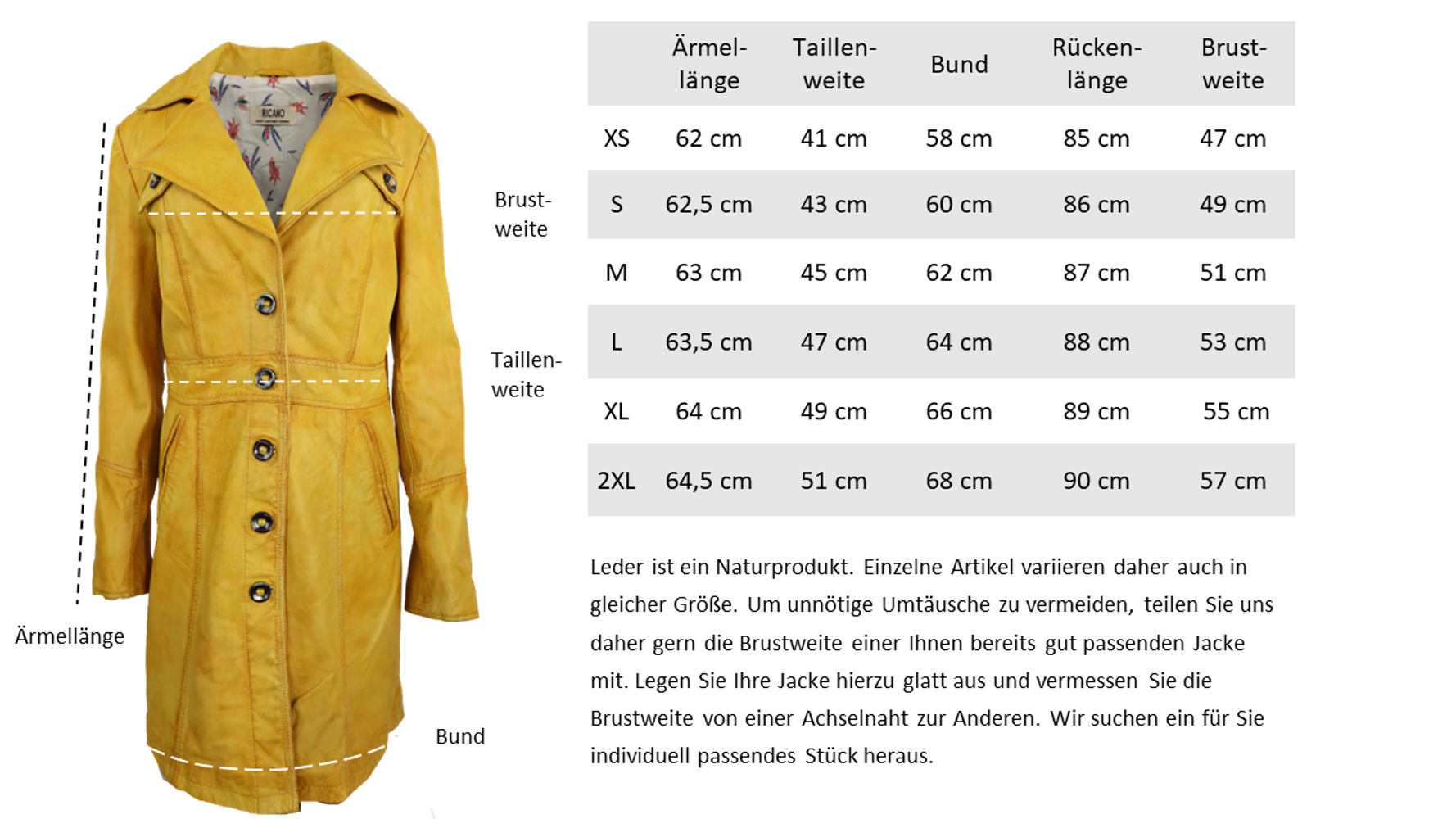 Ladies leather coat Lucy, yellow in 6 colors, Bild 6