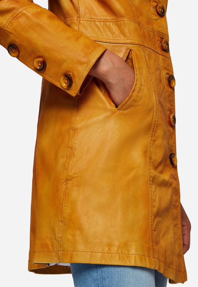Ladies leather coat Lucy, yellow in 6 colors, Bild 5