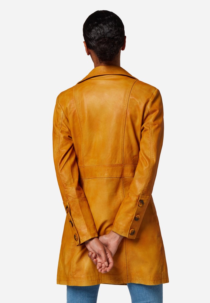 Ladies leather coat Lucy, yellow in 6 colors, Bild 3
