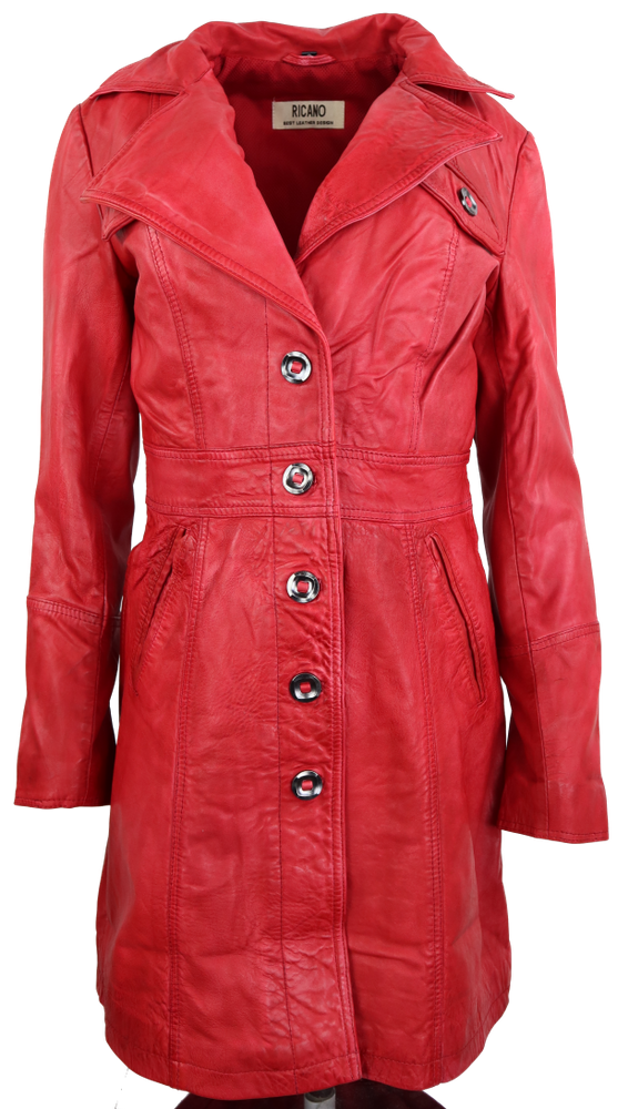 Ladies leather coat Lucy, red in 6 colors, Bild 1