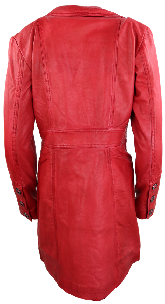 Ladies leather coat Lucy, red in 6 colors, Bild 5