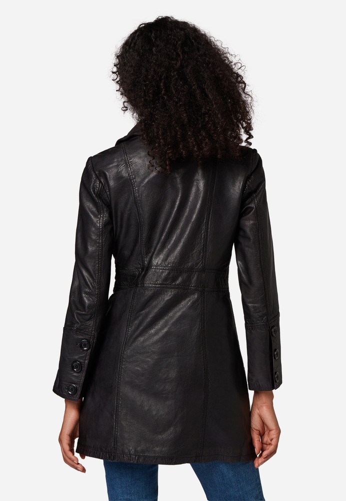 Ladies leather coat Lucy, black in 6 colors, Bild 3