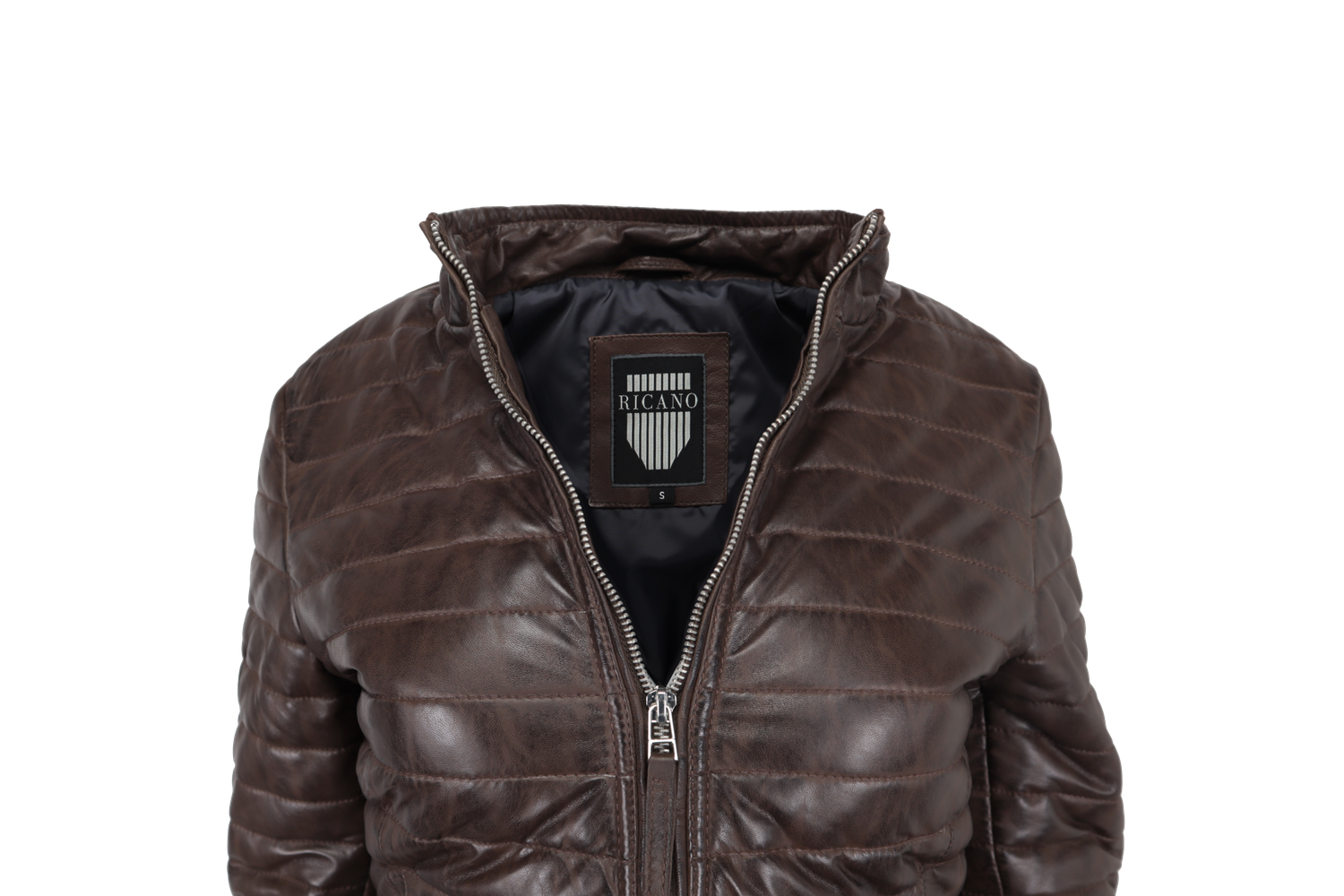 Ladies leather jacket Padded, Brown in 3 colors, Bild 3