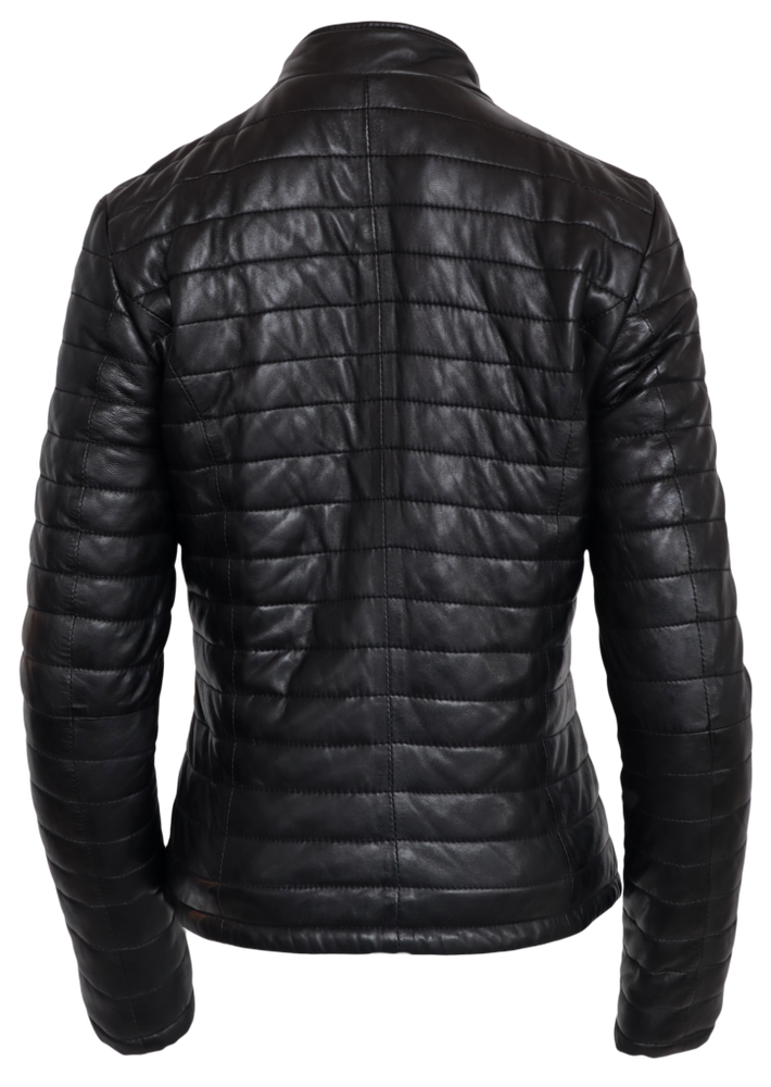 Ladies leather jacket Padded, Black in 3 colors, Bild 6