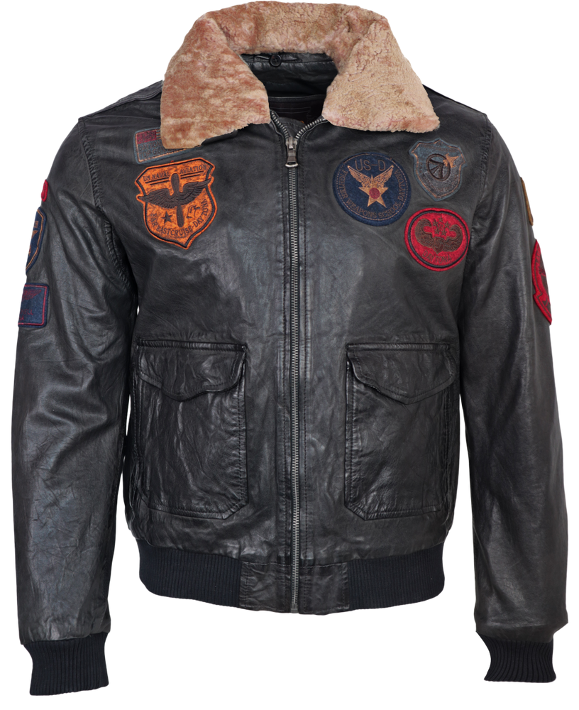 Herren-Lederjacke Mitic, Schwarz in 2 Farben, Bild 2