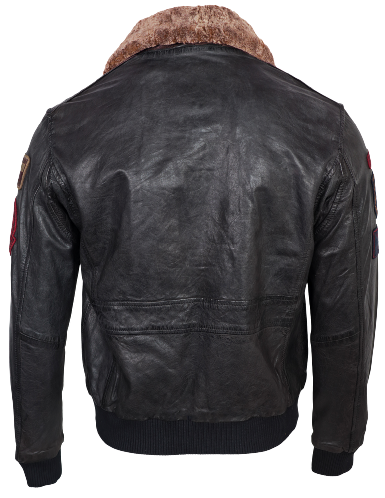 Herren-Lederjacke Mitic, Schwarz in 2 Farben, Bild 5