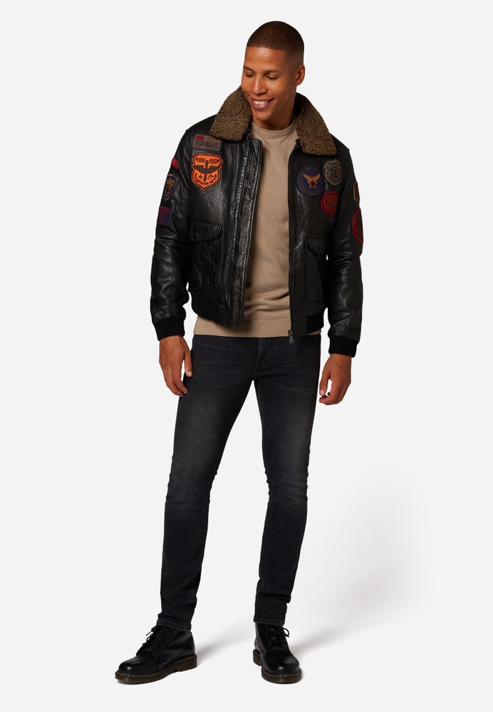 Men's leather jacket Mitic, black in 2 colors, Bild 2
