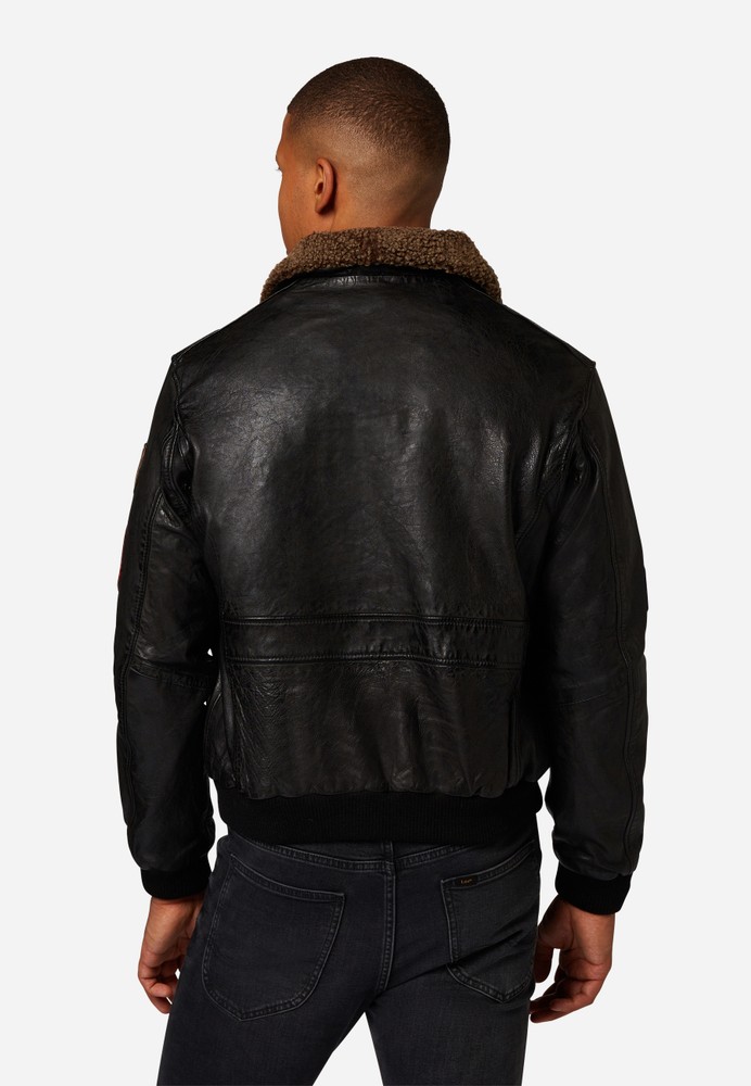 Men's leather jacket Mitic, black in 2 colors, Bild 3