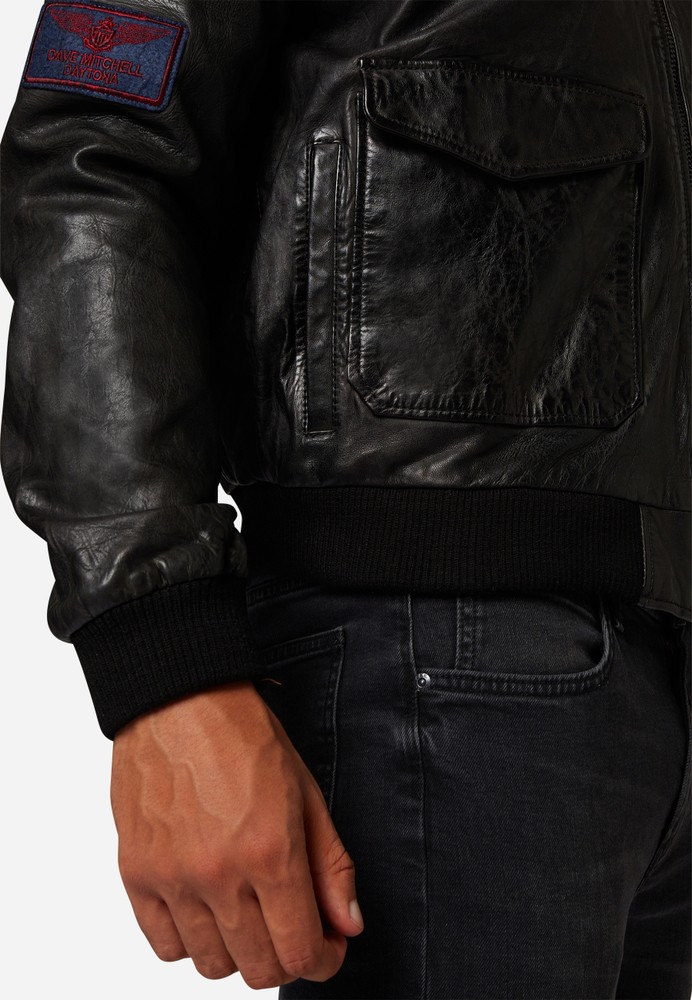 Men's leather jacket Mitic, black in 2 colors, Bild 6