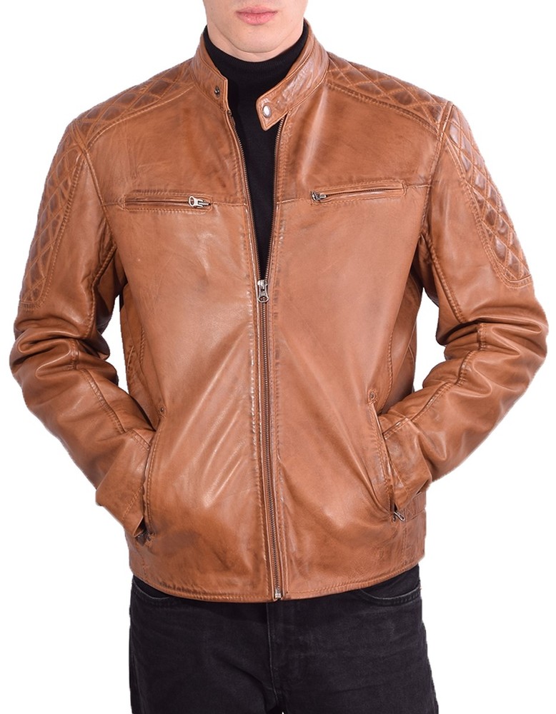 Men's leather jacket Nevio-R, Cognac Brown in 4 colors, Bild 1