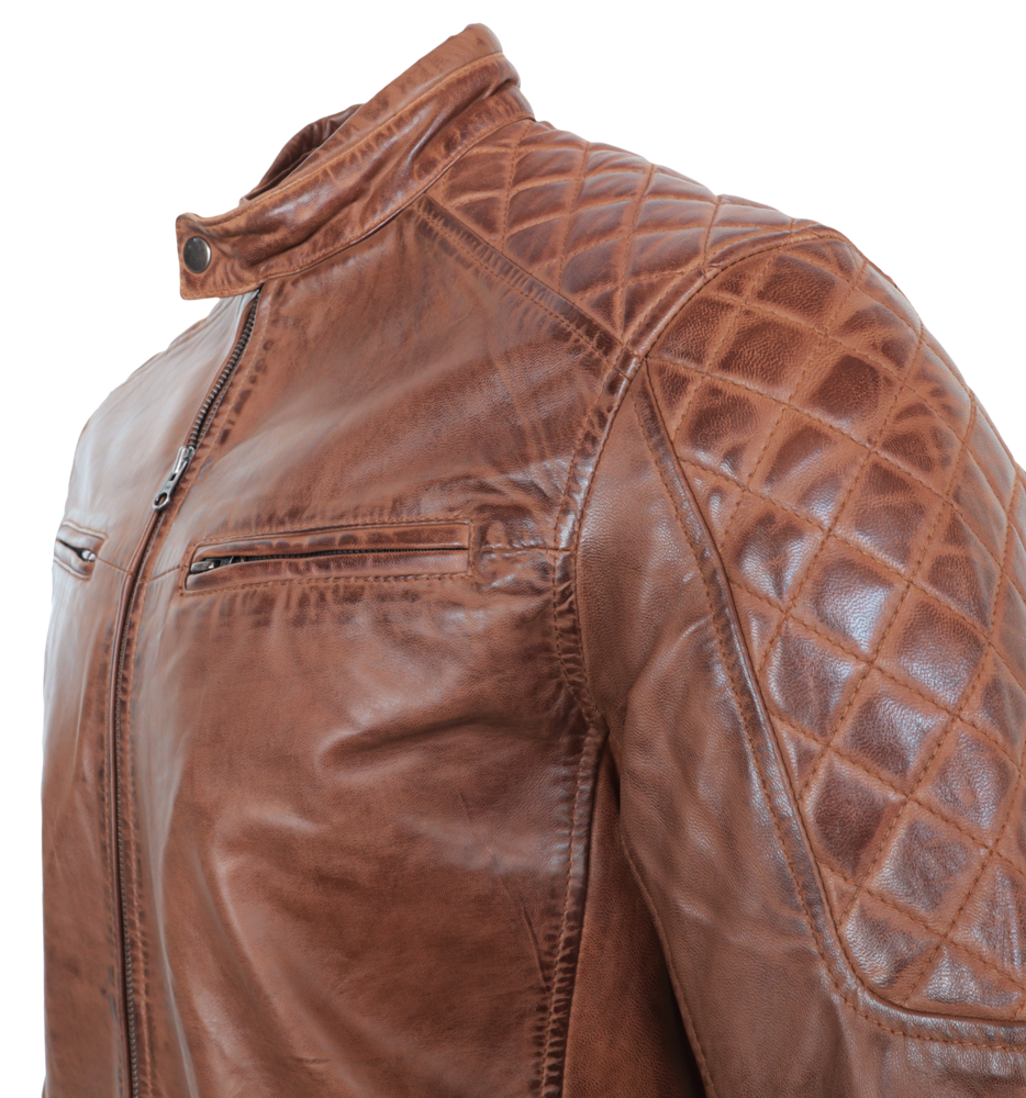 Men's leather jacket Nevio-R, Cognac Brown in 4 colors, Bild 5