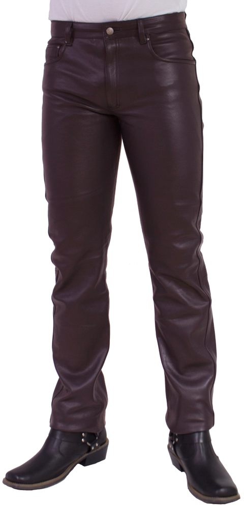 Men's Leather Pants No. 3 TR - Cow Waxy, Brown in 2 colors, Bild 1