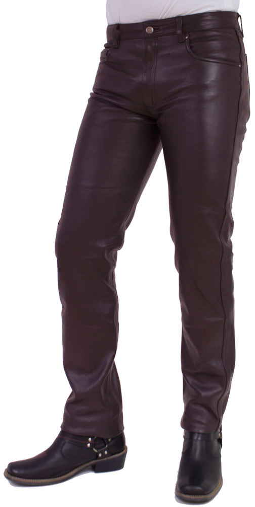 Men's Leather Pants No. 3 TR - Cow Waxy, Brown in 2 colors, Bild 2