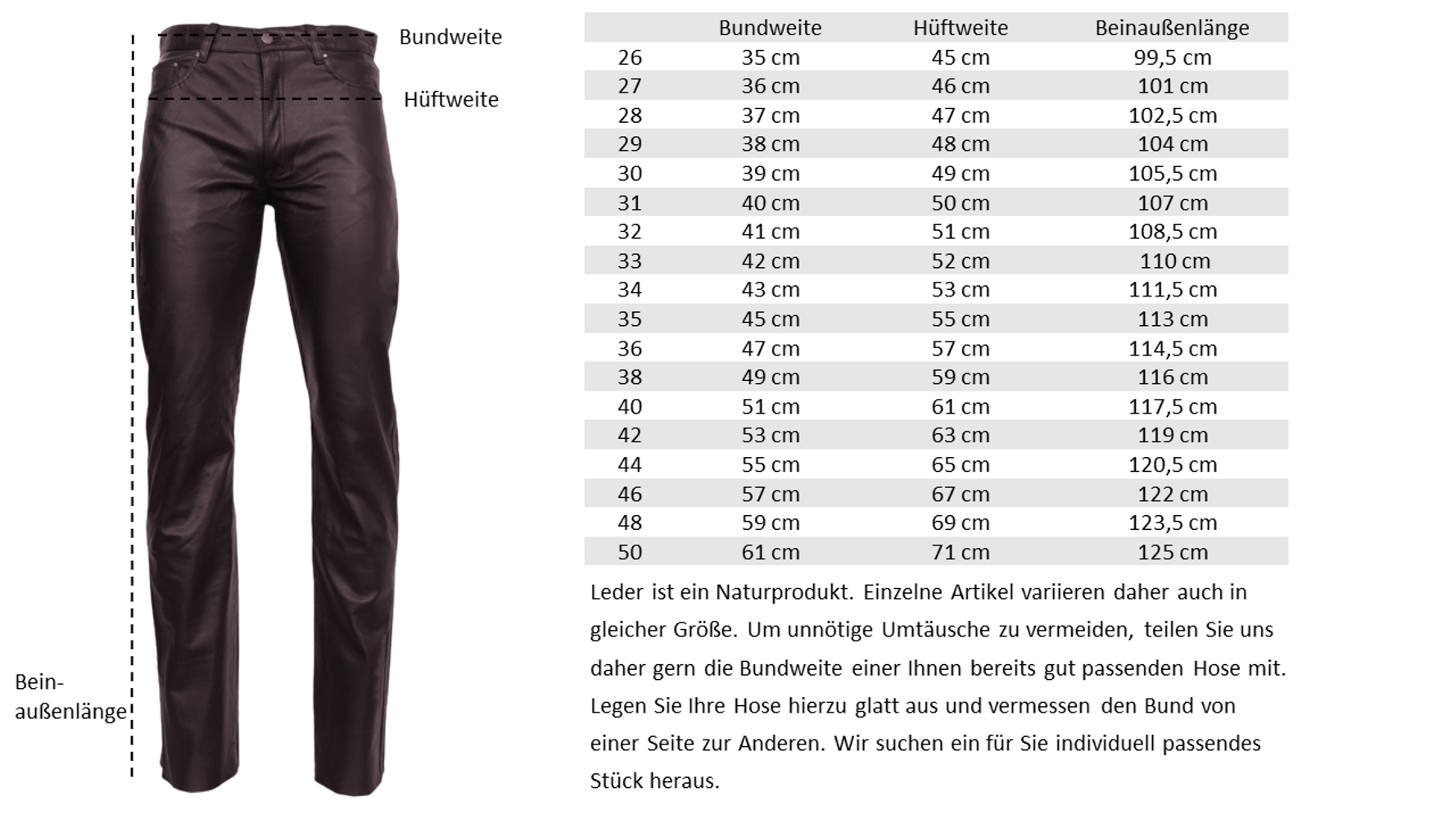 Men's Leather Pants No. 3 TR - Cow Waxy, Brown in 2 colors, Bild 6