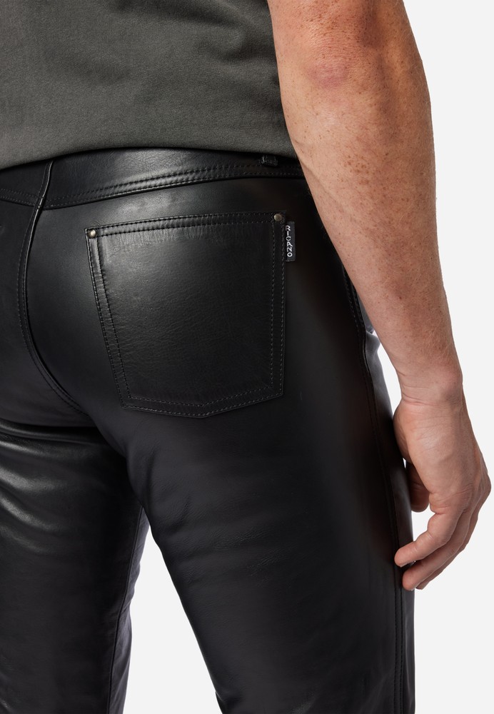 Men's Leather Pants No. 3 TR - Cow Waxy, Black in 2 colors, Bild 4