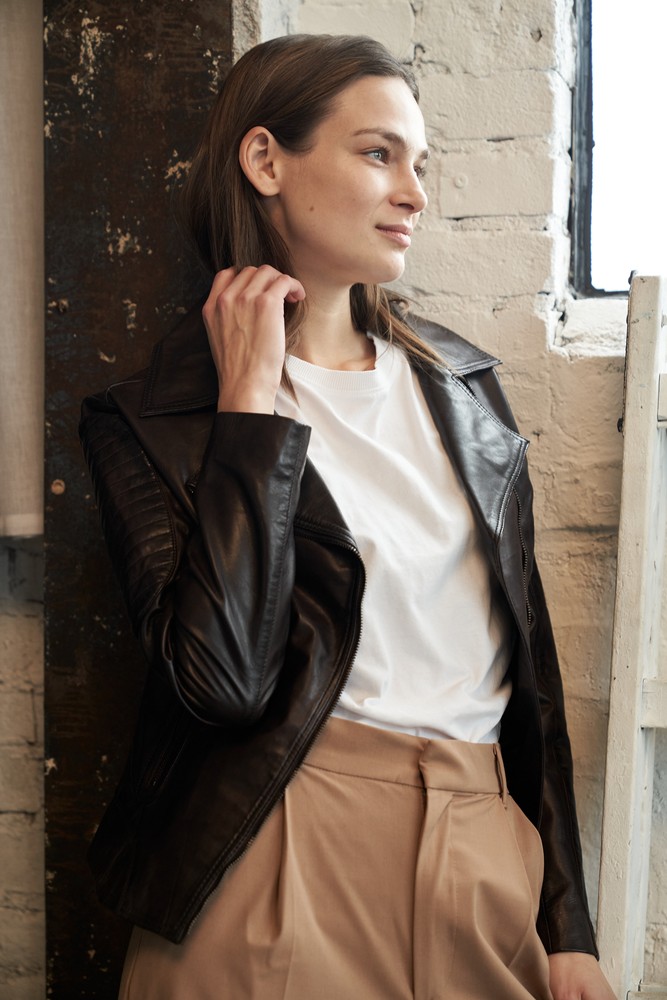 Damen-Lederjacke Nora, Braun in 4 Farben, Bild 2