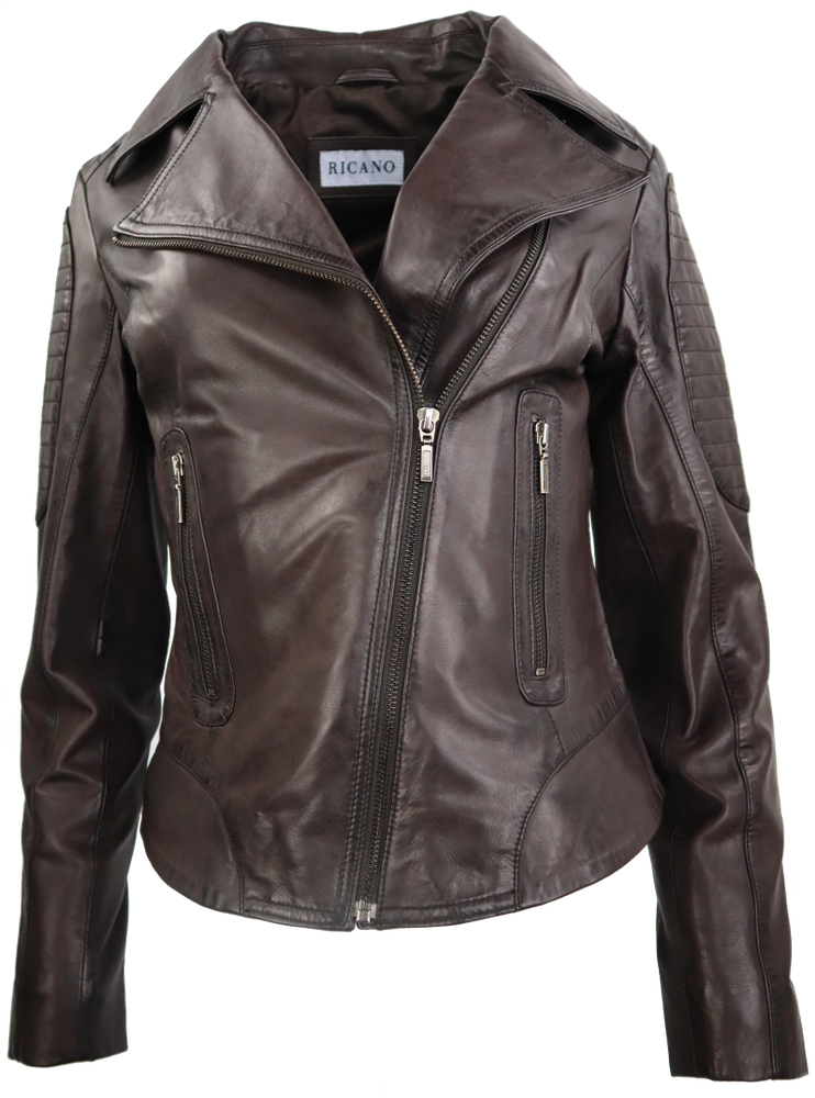 Ladies leather jacket Nora, brown in 3 colors, Bild 6