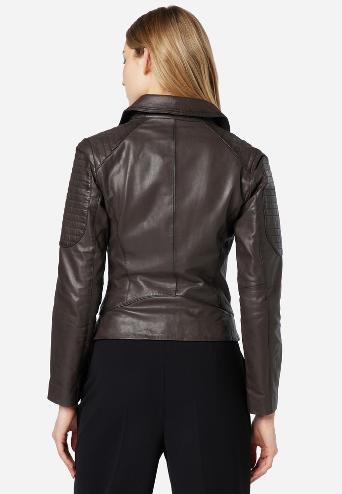 Ladies leather jacket Nora, brown in 3 colors, Bild 3