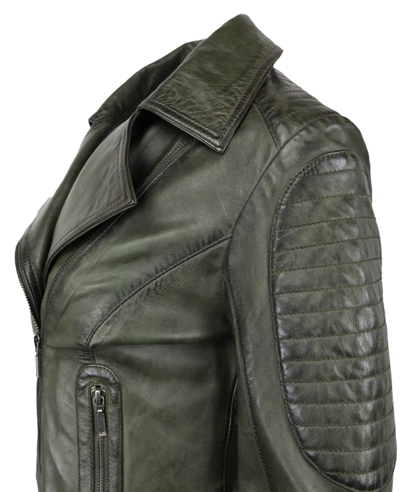 Damen-Lederjacke Nora, Olive in 4 Farben, Bild 5
