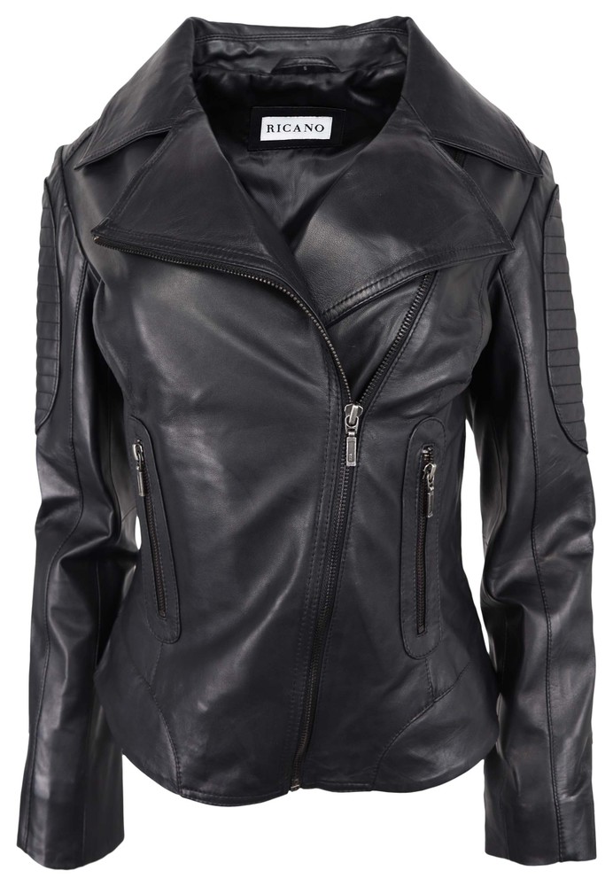 Ladies leather jacket Nora, black in 3 colors, Bild 6