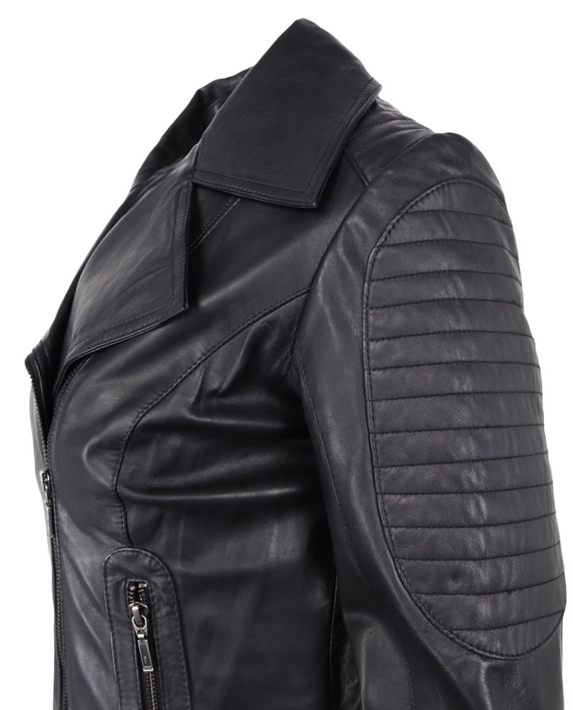Damen-Lederjacke Nora, Schwarz in 4 Farben, Bild 4