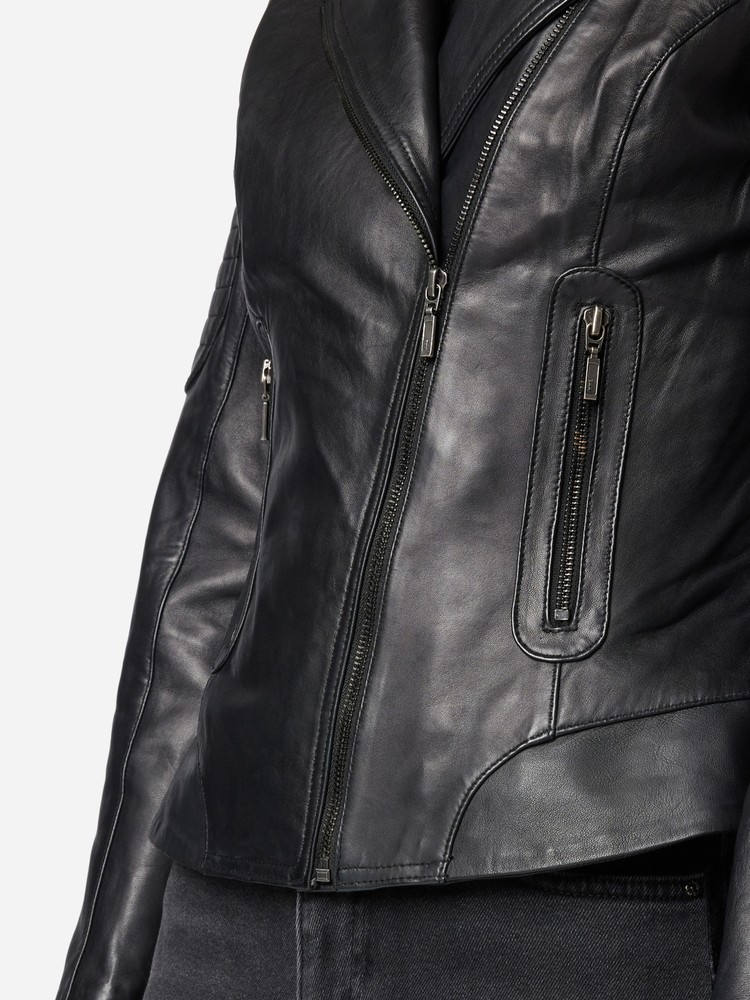 Ladies leather jacket Nora, black in 3 colors, Bild 5