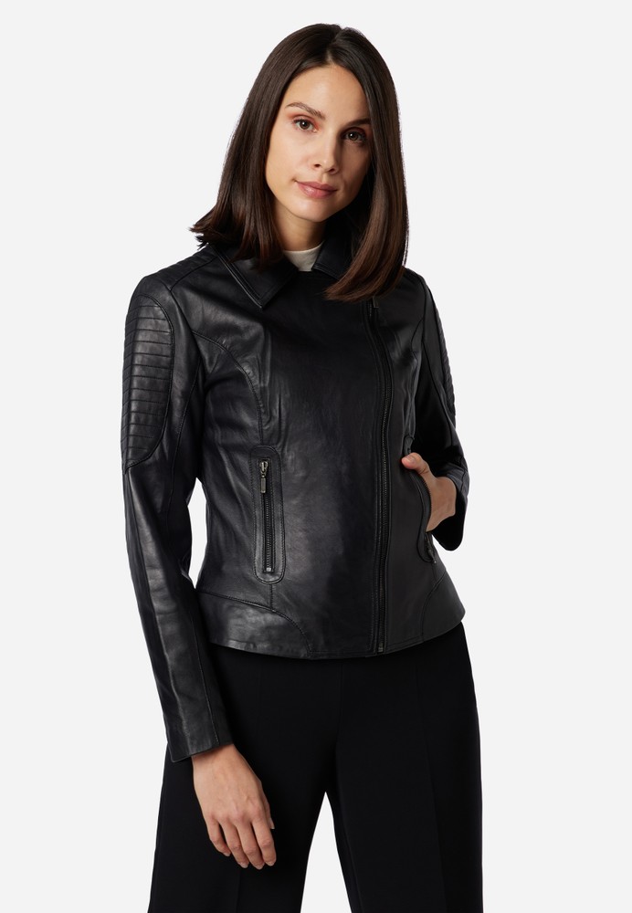 Damen-Lederjacke Nora, Schwarz in 4 Farben, Bild 1