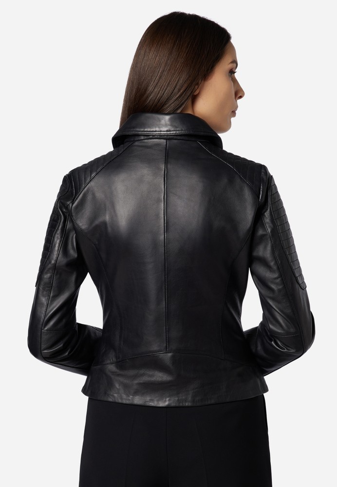 Damen-Lederjacke Nora, Schwarz in 4 Farben, Bild 3