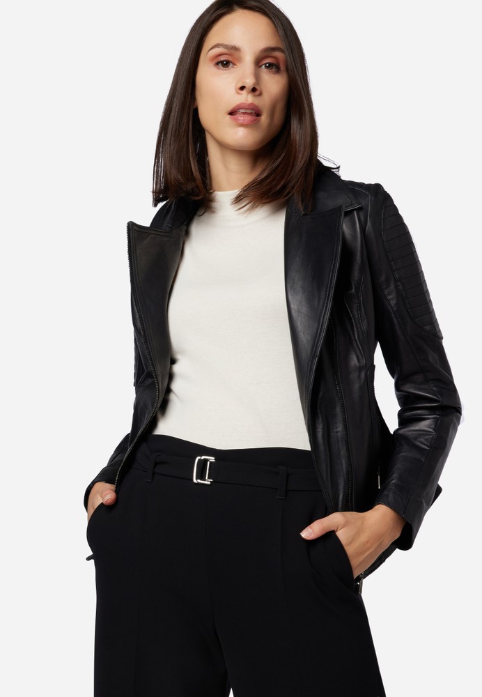 Damen-Lederjacke Nora, Schwarz in 4 Farben, Bild 5