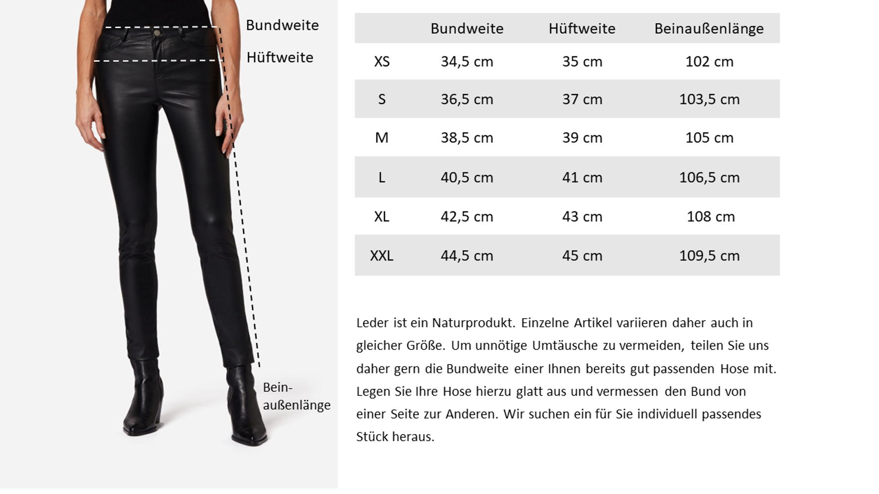 Ladies leather pants PND Stretch, Black in 1 colors, Bild 7