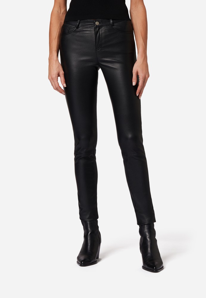 Ladies leather pants PND Stretch, Black in 1 colors, Bild 1