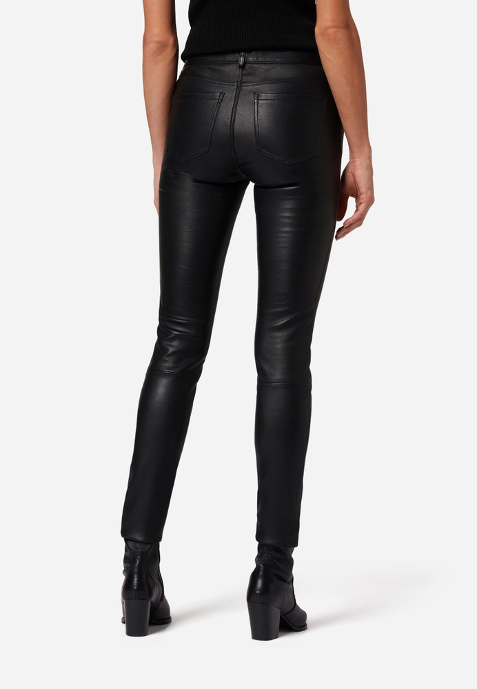 Ladies leather pants PND Stretch, Black in 1 colors, Bild 3