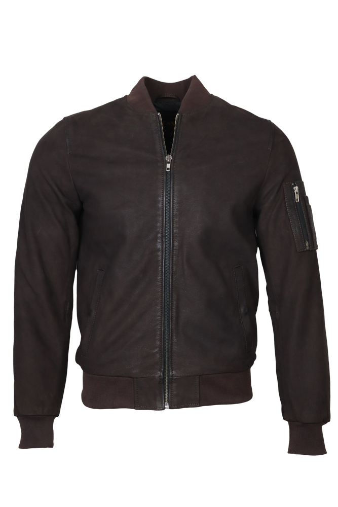 Men's leather jacket R-Bomber, Brown in 1 colors, Bild 1