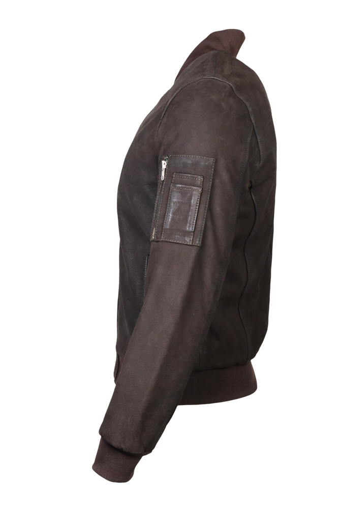 Men's leather jacket R-Bomber, Brown in 1 colors, Bild 2