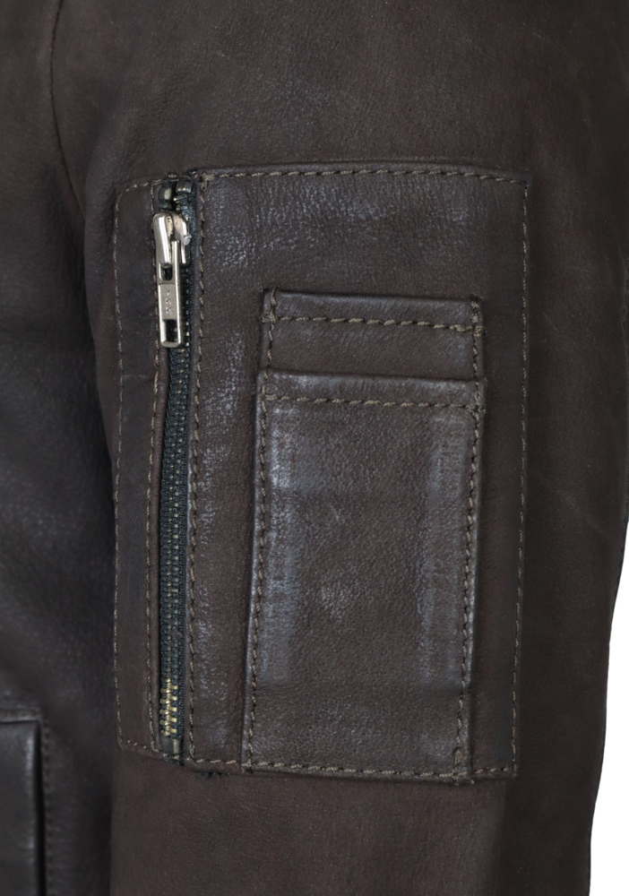 Men's leather jacket R-Bomber, Brown in 1 colors, Bild 5