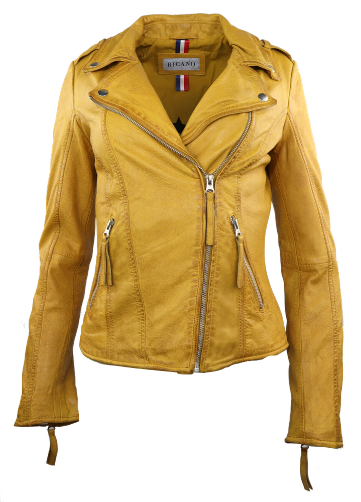 Ladies leather jacket Relly, yellow in 1 colors, Bild 1