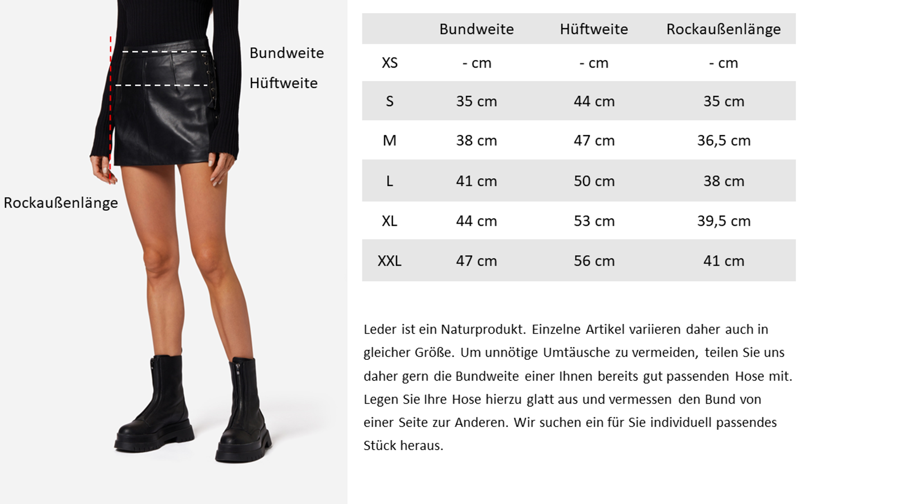 Ladies Leather Skirt RK-05 Skirt, Black in 1 colors, Bild 7