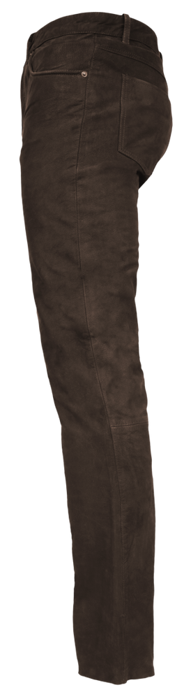 Men's leather pants Jeans 01 (Nubuck), Brown in 5 colors, Bild 4