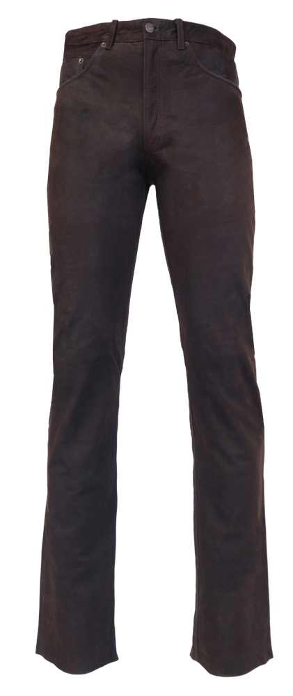 Men's leather pants Jeans 01 (Nubuck), Brown in 5 colors, Bild 1