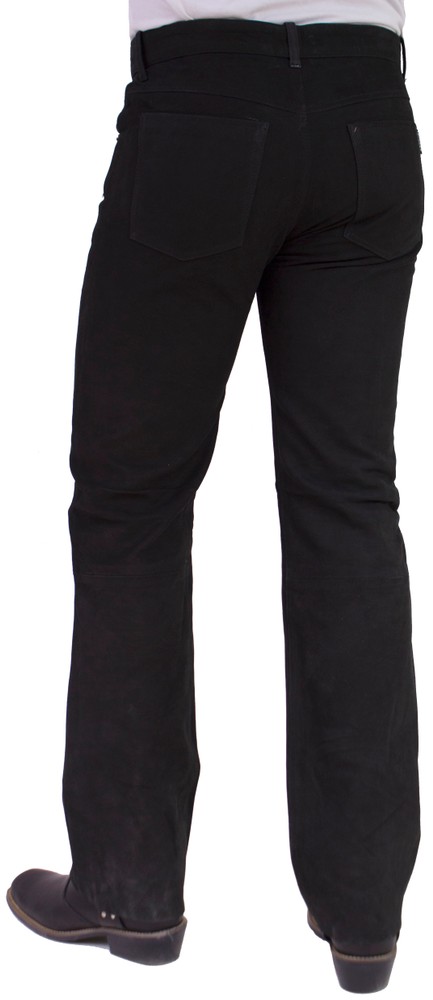 Men's leather pants Jeans 01 (Nubuck), Black in 5 colors, Bild 6