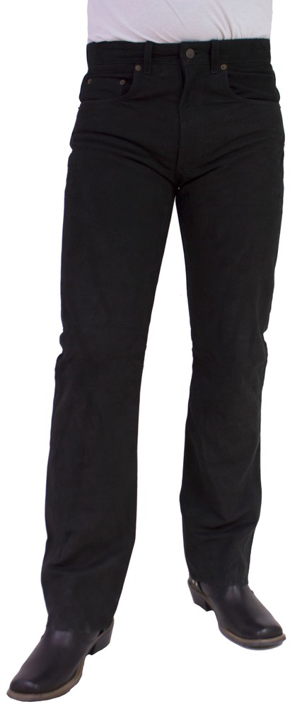 Men's leather pants Jeans 01 (Nubuck), Black in 5 colors, Bild 2