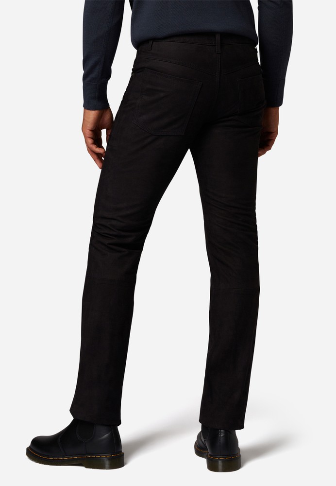 Men's leather pants Jeans 01 (Nubuck), Black in 5 colors, Bild 3