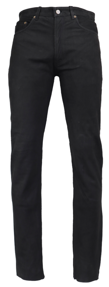 Men's leather pants Jeans 01 (Nubuck), Black in 5 colors, Bild 1