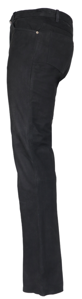 Men's leather pants Jeans 01 (Nubuck), Black in 5 colors, Bild 4