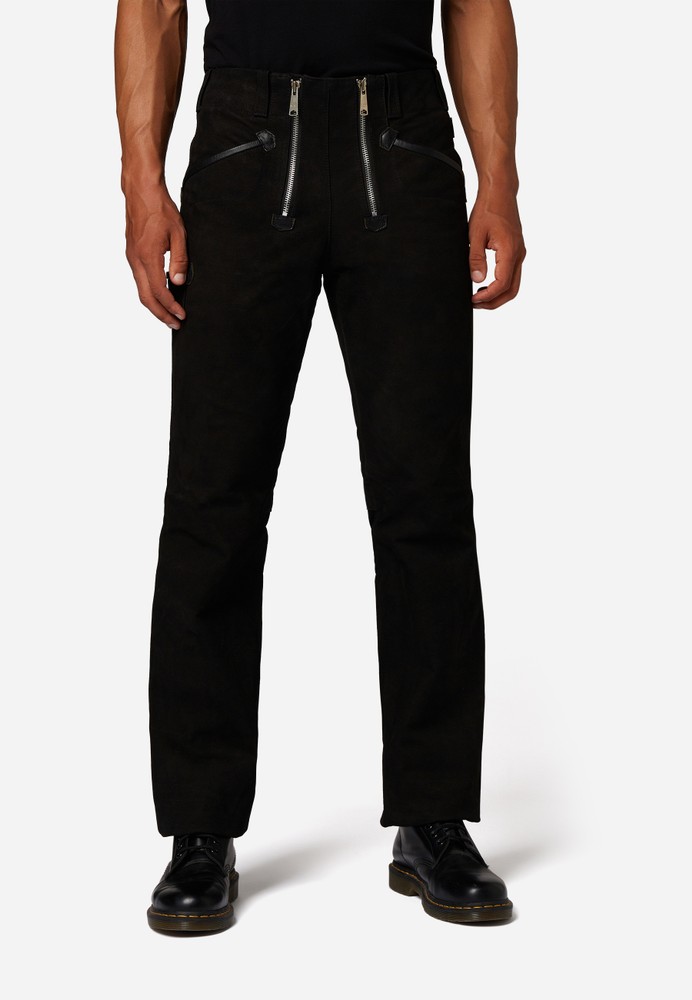 Men's leather pants RT-105, nubuck in 2 qualityn, Bild 1