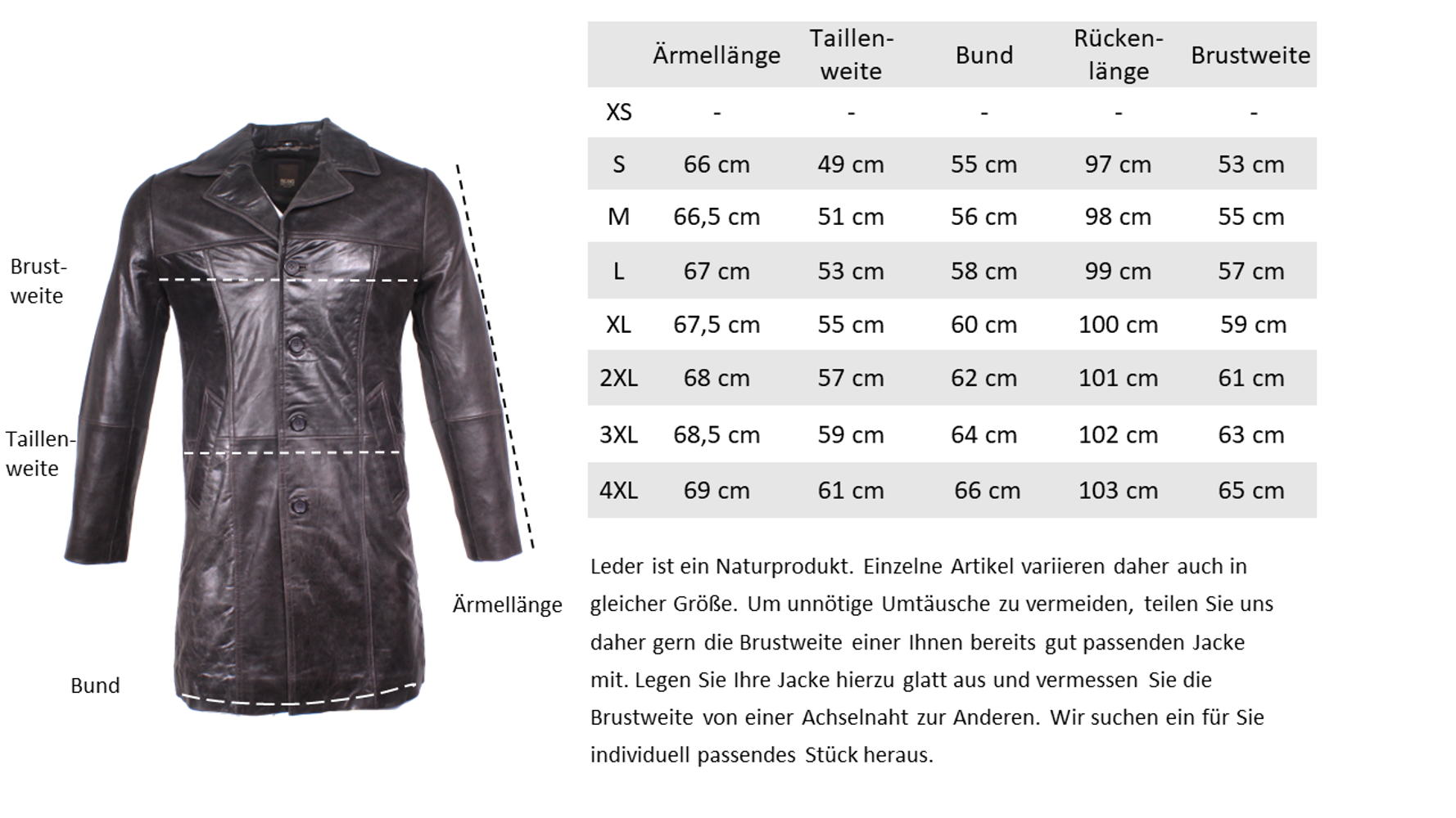 Men's leather coat Safari, Brown in 2 colors, Bild 5