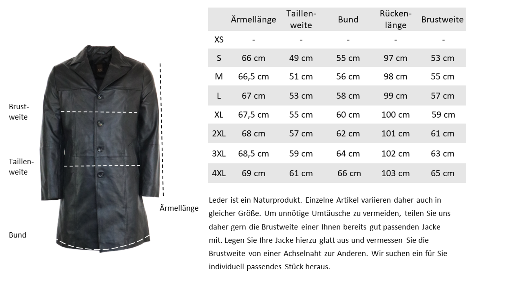 Men's leather coat Safari, black in 2 colors, Bild 5