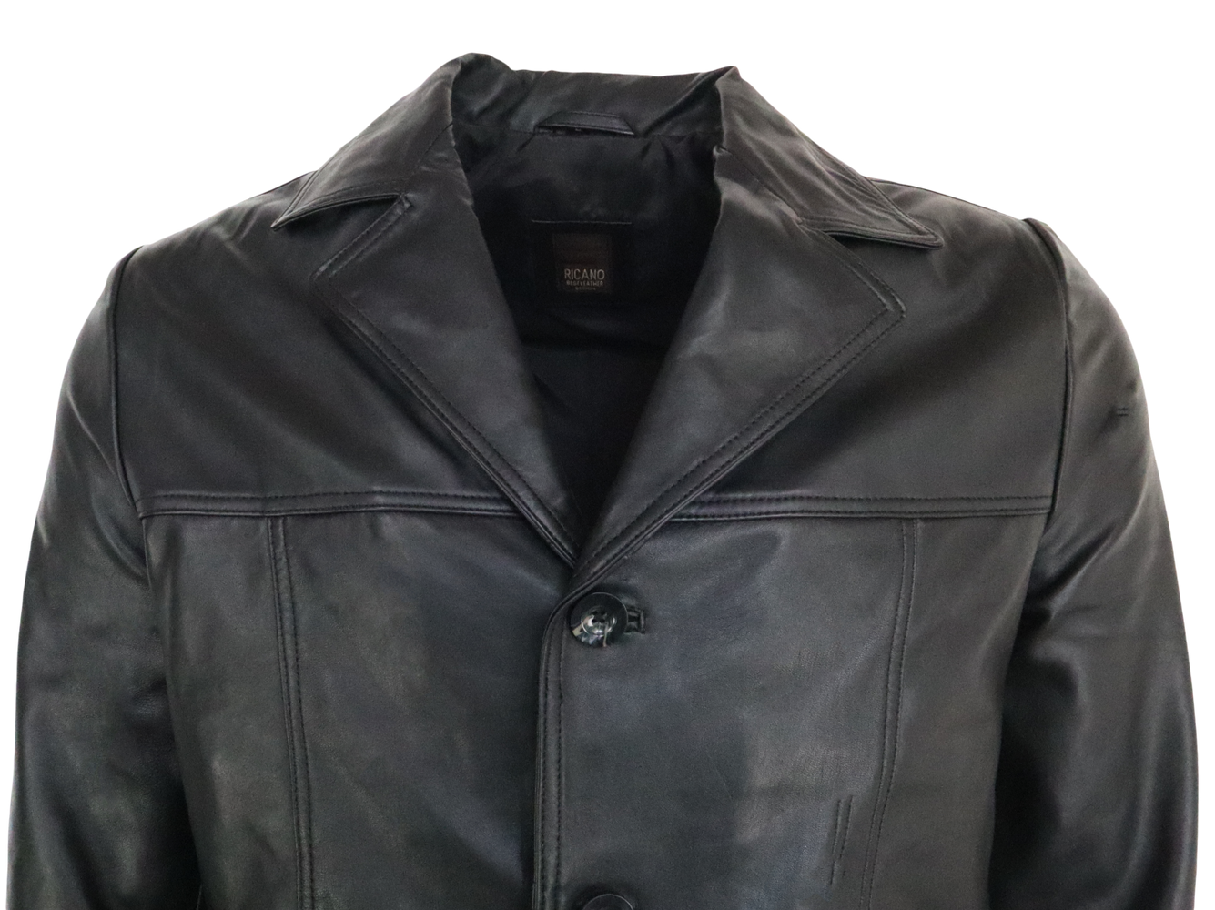 Men's leather coat Safari, black in 2 colors, Bild 4