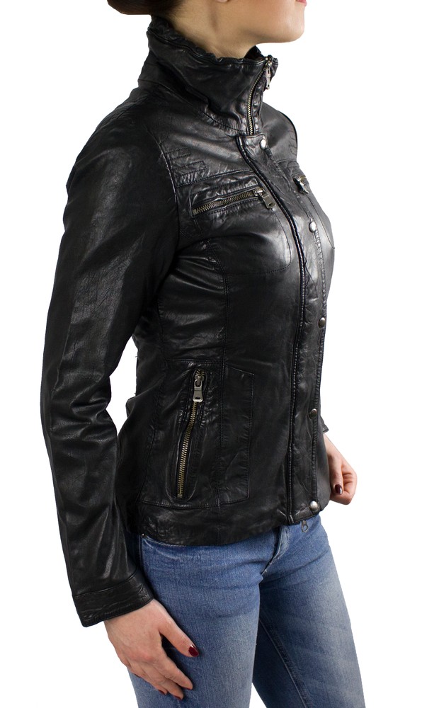 Damen-Lederjacke Sheela, M, Schwarz, Bild 5