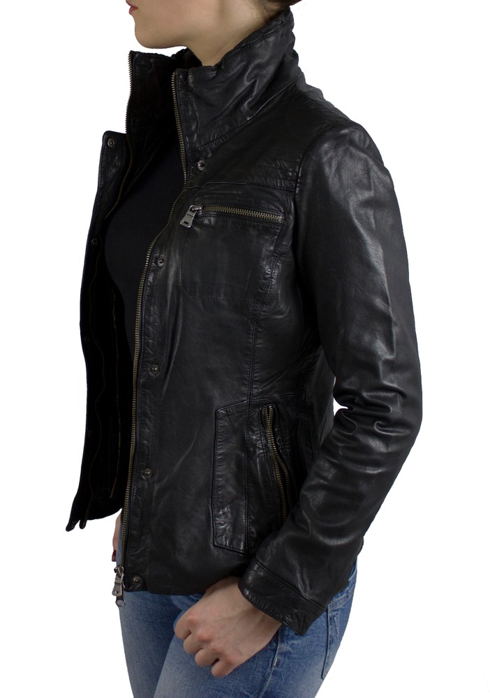 Damen-Lederjacke Sheela, M, Schwarz, Bild 4